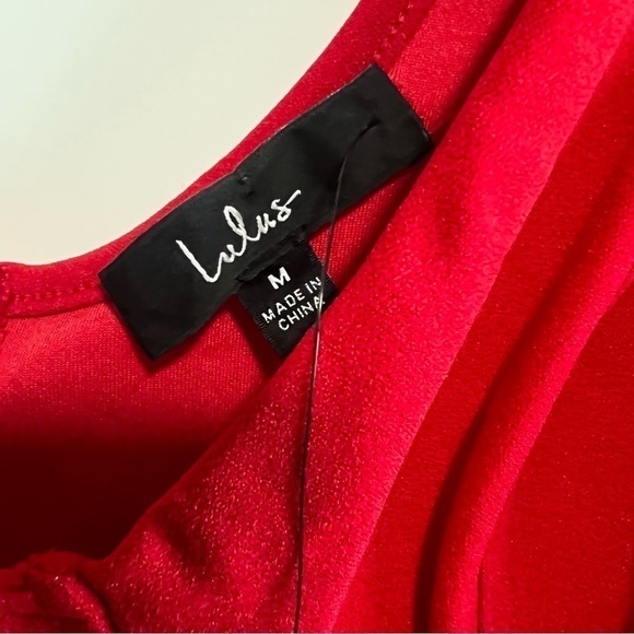 Lulus Got You Impressed Red Long Sleeve Bustier Crop Top, New With Tags, Red - Picture 4 of 5